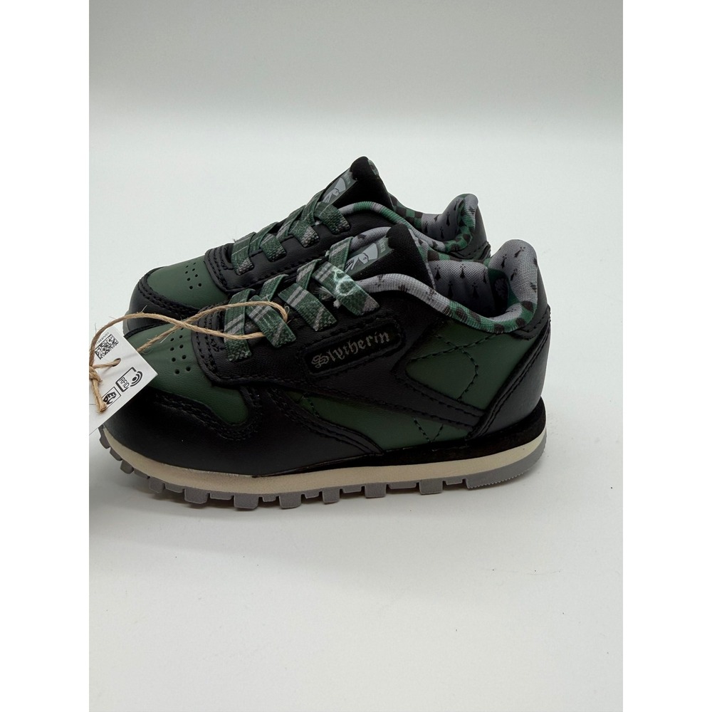 Reebok Harry Potter Classic Leather Slytherin Toddler Shoes Green‎ Black 4